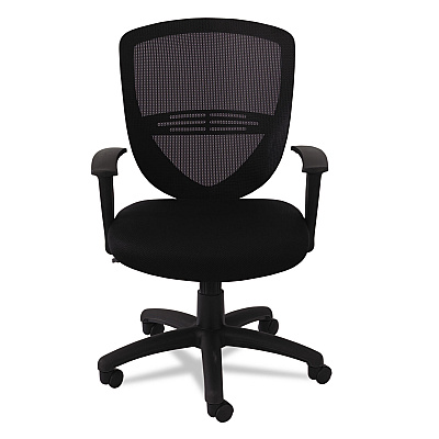 OIF Swivel/Tilt Mesh Mid-Back Task Chair, Supports Up to 250 lb, 17.91" to 21.45" Seat Height, Black (OIFVS4717)
