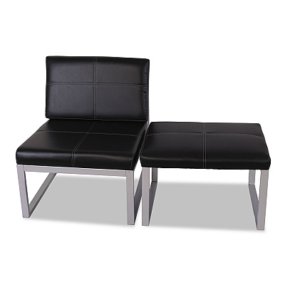 Alera Ispara Series Armless Chair, 26.57" x 30.71" x 31.1", Black Seat, Black Back, Silver Base (ALERL8319CS)