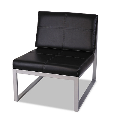 Alera Ispara Series Armless Chair, 26.57" x 30.71" x 31.1", Black Seat, Black Back, Silver Base (ALERL8319CS)