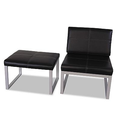 Alera Ispara Series Armless Chair, 26.57" x 30.71" x 31.1", Black Seat, Black Back, Silver Base (ALERL8319CS)