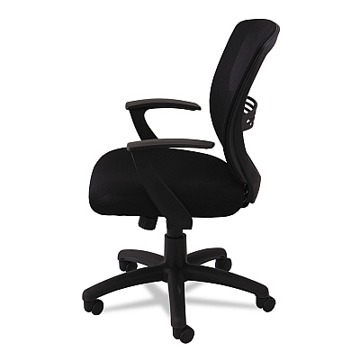 OIF Swivel/Tilt Mesh Mid-Back Task Chair, Supports Up to 250 lb, 17.91" to 21.45" Seat Height, Black (OIFVS4717)