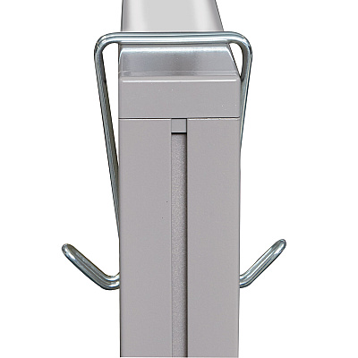Alera Double Sided Partition Garment Hook, Steel, 0.5 x 3.38 x 4.75, Over-the-Door/Over-the-Panel Mount, Silver, 2/Pack (ALECH2SR)