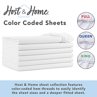 Lulworth T200 Fitted Bed Sheets White Queen (6pk), Pack Of 6 (PK-T200-608012-6PK)