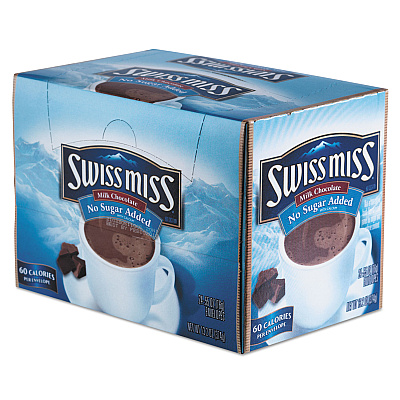 Swiss Miss Hot Cocoa Mix, No Sugar Added, 24 Packets/Box (SWM55584)