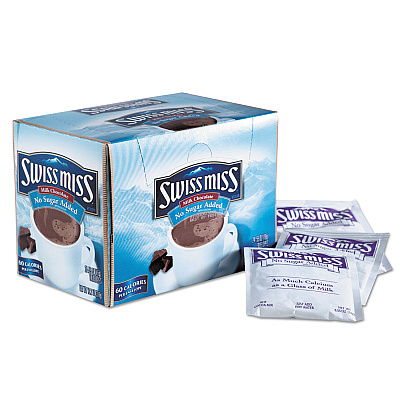 Swiss Miss Hot Cocoa Mix, No Sugar Added, 24 Packets/Box (SWM55584)
