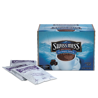 Swiss Miss Hot Cocoa Mix, No Sugar Added, 24 Packets/Box (SWM55584)