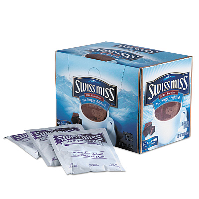 Swiss Miss Hot Cocoa Mix, No Sugar Added, 24 Packets/Box (SWM55584)