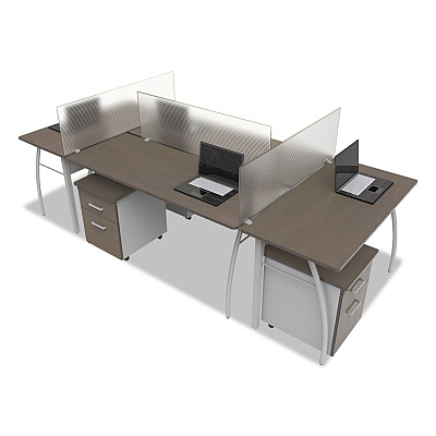 Linea Italia Trento Line Dividing Panel, Polycarbonate, 47.13w x 1.75d x 15.5h, Translucent (LITTR721)