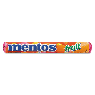 Mentos Chewy Mints, 1.32 oz, Mixed Fruit, 15 Rolls/Box (MEN4181)