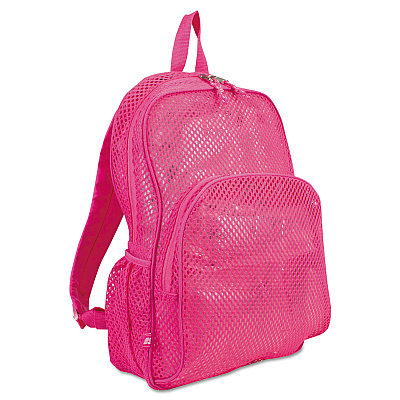 Eastsport Mesh Backpack, Fits Devices Up to 17", Polyester, 12 x 5 x 18, Clear/English Rose (EST113960BJENR)