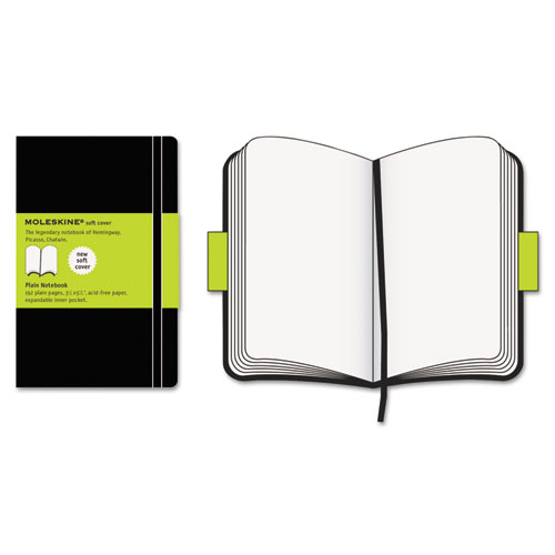 Moleskine Classic Softcover Notebook, 1 Subject, Unruled, Black Cover, 5.5 x 3.5, 192 Sheets (MS717)