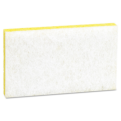 Scotch-Brite PROFESSIONAL Light-Duty Scrubbing Sponge, #63, 3.6 x 6.1, 0.7" Thick, Yellow/White, 20/Carton (MMM08251)