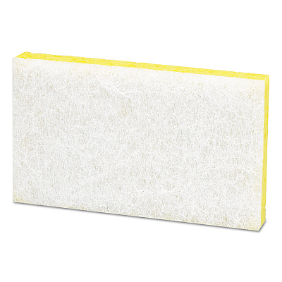 Scotch-Brite PROFESSIONAL Light-Duty Scrubbing Sponge, #63, 3.6 x 6.1, 0.7" Thick, Yellow/White, 20/Carton (MMM08251)