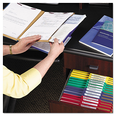 Smead 6-Section Pressboard Top Tab Pocket Classification Folders, 6 SafeSHIELD Fasteners, 2 Dividers, Letter Size, Dark Blue, 10/BX (SMD14077)
