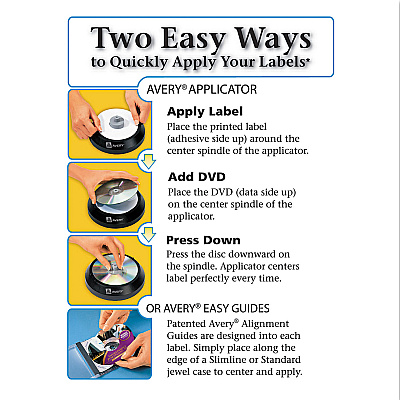 Avery Inkjet DVD Labels, Matte White, 20/Pack (AVE8962)