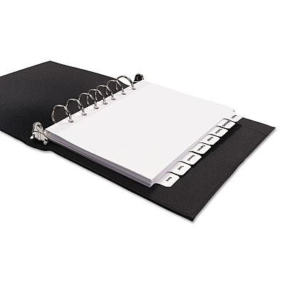 Avery Print and Apply Index Maker Clear Label Dividers with Label Strip/White Tabs, 7-Hole Punched, 8-Tab, 8.5 x 5.5, White, 1 Set (AVE11427)