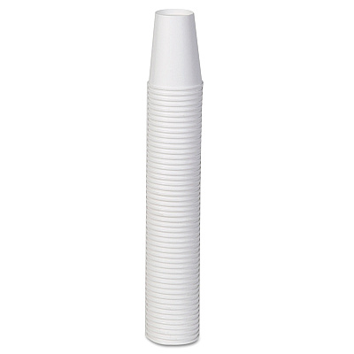 Dixie Paper Hot Cups, 12 oz, White, 50/Sleeve, 20 Sleeves/Carton (DXE2342W)