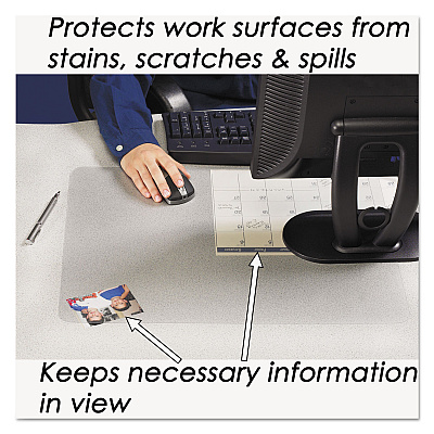 Artistic KrystalView Desk Pad with Antimicrobial Protection, Glossy Finish, 24 x 19, Clear (AOP6040MS)