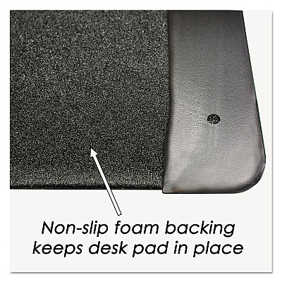 Artistic Executive Desk Pad with Antimicrobial Protection, Leather-Like Side Panels, 24 x 19, Black (AOP413841)