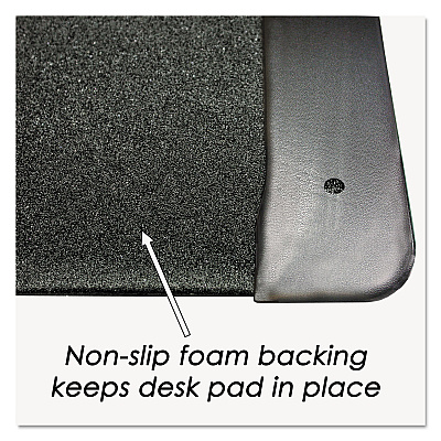 Artistic Executive Desk Pad with Antimicrobial Protection, Leather-Like Side Panels, 36 x 20, Black (AOP413861)