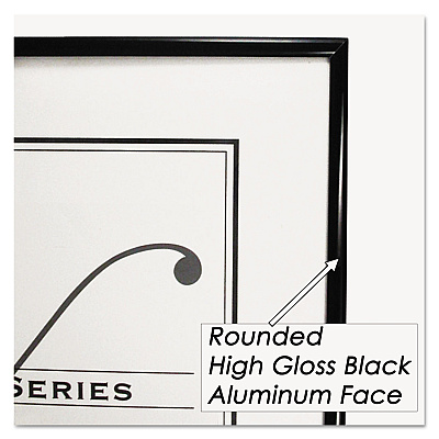 NuDell Metal Poster Frame, Plastic Face, 24 x 36, Black (NUD31242)