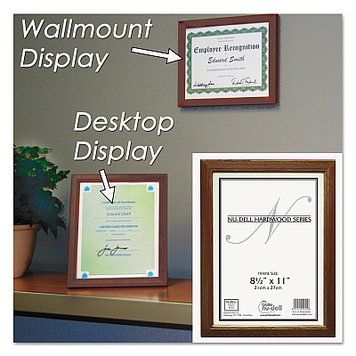 NuDell Solid Oak Hardwood Frame, 8.5 x 11, Walnut Finish (NUD15815)