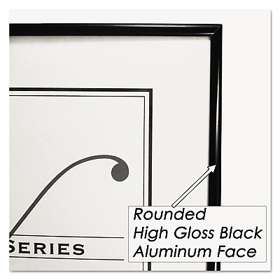 NuDell Metal Poster Frame, Plastic Face, 18 x 24, Black (NUD31222)