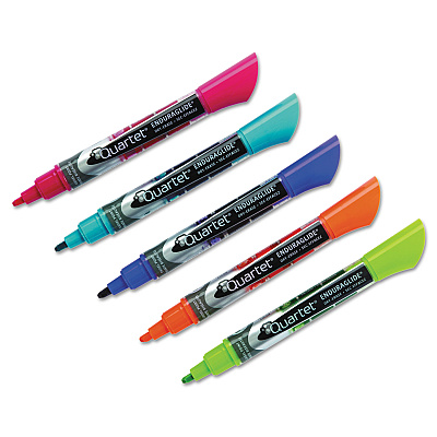 Quartet EnduraGlide Dry Erase Marker, Broad Chisel Tip, Nine Assorted Colors, 12/Set (QRT500120M)