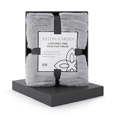 Aston & Arden 100% Polyester Throw Blanket 50x70 Light Gray, 1 Blanket (P-TH-FF-5070-LG)