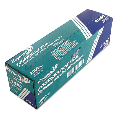 Reynolds Wrap PVC Food Wrap Film Roll in Easy Glide Cutter Box, 18" x 2,000 ft, Clear (RFP914SC)