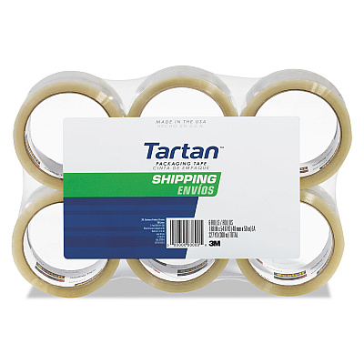 Tartan 3710 Packaging Tape, 3" Core, 1.88" x 54.6 yds, Clear, 6/Pack (MMM37106PK)