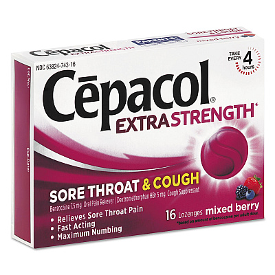 Cepacol Sore Throat and Cough Lozenges, Mixed Berry, 16 Lozenges (RAC74016)