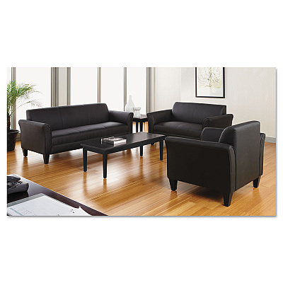 Alera Valencia Series Occasional Table, Rectangle, 47.25w x 19.13d x 16.38h, Black (ALEVA7548BK)