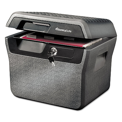 Sentry Safe Waterproof Fire-Resistant File, 0.66 cu ft,16.63w x 13.88d x 14.13h, Charcoal Gray (SENFHW40100)