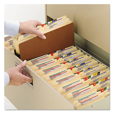Smead Redrope Drop Front File Pockets, 1.75" Expansion, Letter Size, Redrope, 50/Box (SMD73800)