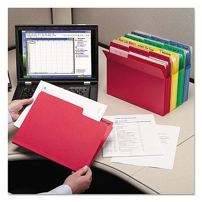 Smead Colored File Pockets, 3.5" Expansion, Legal Size, Assorted Colors, 5/Pack (SMD74892)