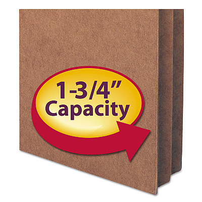 Smead Redrope Drop Front File Pockets, 1.75" Expansion, Letter Size, Redrope, 50/Box (SMD73800)