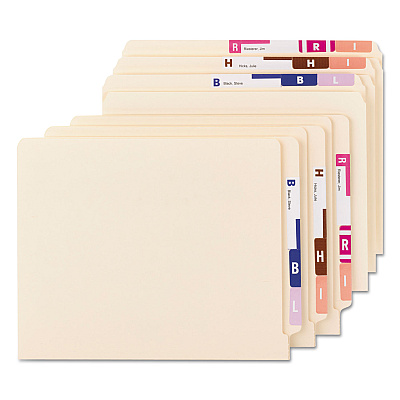 Smead AlphaZ Color-Coded Labels Starter Set, A-Z, 1.16 x 3.13, Assorted, 5/Sheet, 300 Sheets/Box (SMD67150)