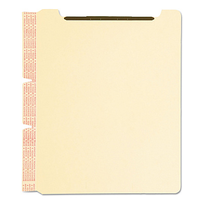 Smead Self-Adhesive Folder Dividers with Twin-Prong Fasteners for Top/End Tab Folders, 1 Fastener, Letter Size, Manila, 25/Pack (SMD68025)