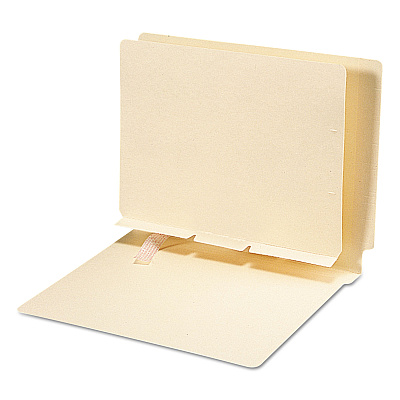 Smead Self-Adhesive Folder Dividers for Top/End Tab Folders, Prepunched for Fasteners, 1 Fastener, Letter Size, Manila, 100/Box (SMD68021)
