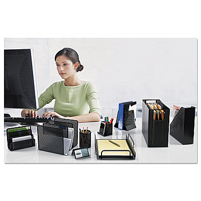 Artistic Urban Collection Punched Metal Bookends, Nonskid, 5.5 x 6.5 x 6.5, Perforated Steel, Black, 1 Pair (AOPART20008)
