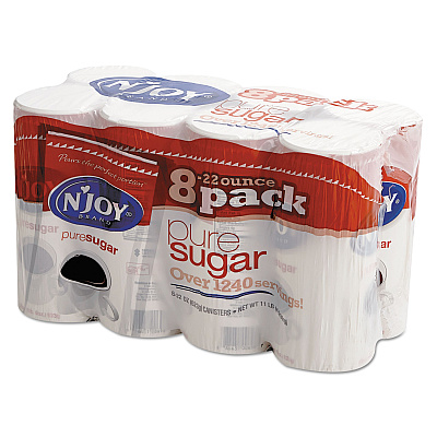 N'Joy Pure Sugar Cane, 22 oz Canisters, 8/Pack (NJO827820)