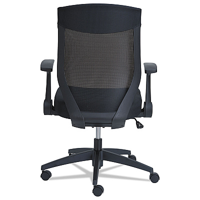Alera EB-K Series Synchro Mid-Back Flip-Arm Mesh Chair, Supports Up to 275 lb, 18.5 to 22.04" Seat Height, Black (ALEEBK4217)
