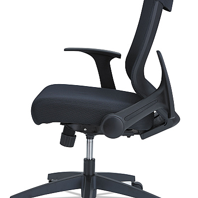 Alera EB-K Series Synchro Mid-Back Flip-Arm Mesh Chair, Supports Up to 275 lb, 18.5 to 22.04" Seat Height, Black (ALEEBK4217)