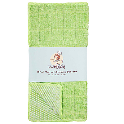 Sc Mesh Backed Dishcloth 12x12 Green, Pack Of 12 (PNP-DC-MESH-GR)