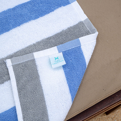 Cabo Cabana Beach Towel 30x70 Grey/navy, Pack Of 4 (PNP-CABOCABANA-GY/NV)