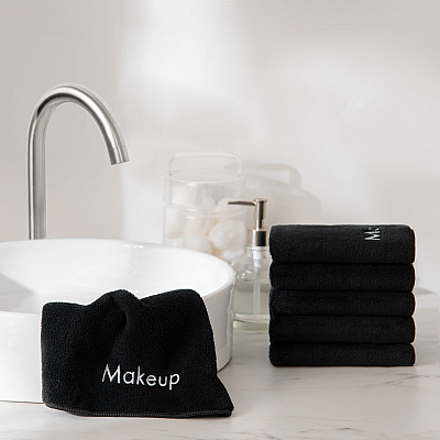 Bck2u Coral Fleece Makeup Towel 11x17 Black, Case Of 72 (MU-FTBLK-CS)