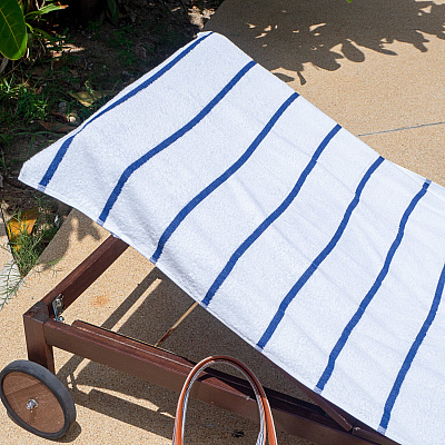 Las Rayas Chaise Cover 30x85 Navy, Pack Of 2 (PNP-CC-HS3085NV-2PK)