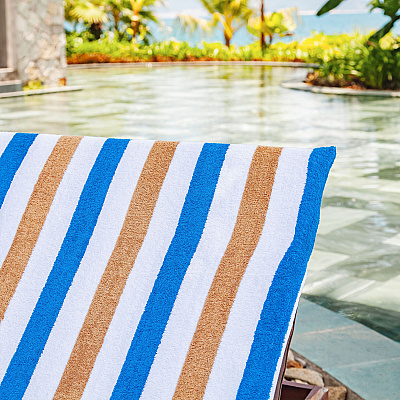 Cabo Cabana Chaise Cover 30x85 Navy/beige, Pack Of 2 (P-CC-CC-NV/BG)