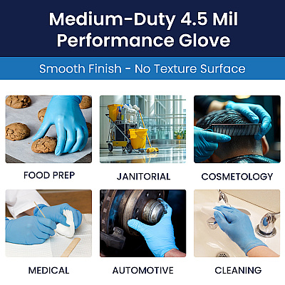 Vyblend Synthetic Vinyl Powder Free 4.5 Mil Gloves Blue Lrg, Case Of 1000 (GL-VN104BFL)